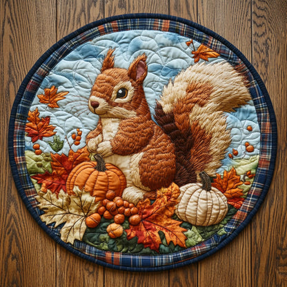 Autumn Squirrel CW2807008CL Quilted Round Mat