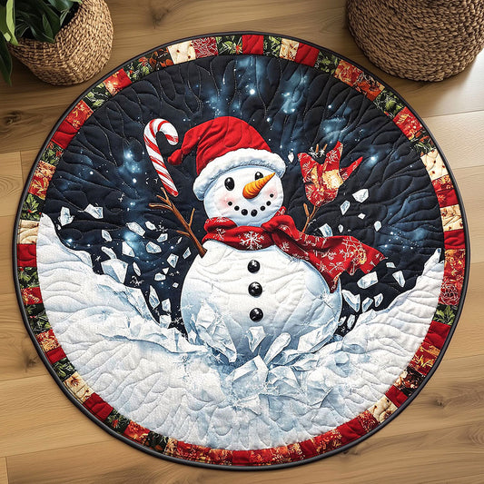 Snow Cracker Snowman WN1111078CL Quilted Round Mat