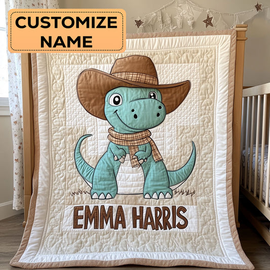 Gentle Dino Nap CW1807008CL Personalized Baby Quilt