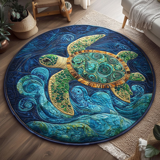 Turtle Sea WX1005040CL Quilted Round Mat