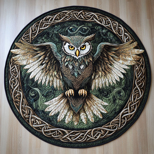 Forest Guardian Owl WN1311039CL Quilted Round Mat