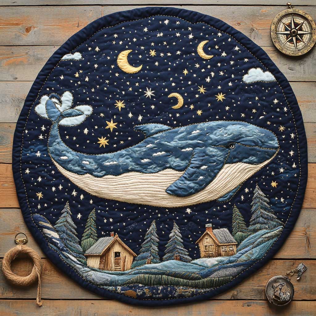 Magic Whale WN2403066CL Quilted Round Mat