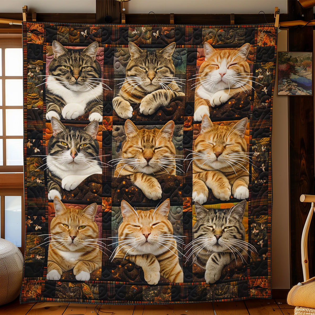 Rustic Cat Tails WN2306027CL Quilt