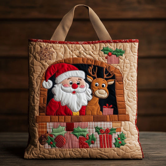 Santa Carry Gifts WN1811044CL Quilted Tote Bag