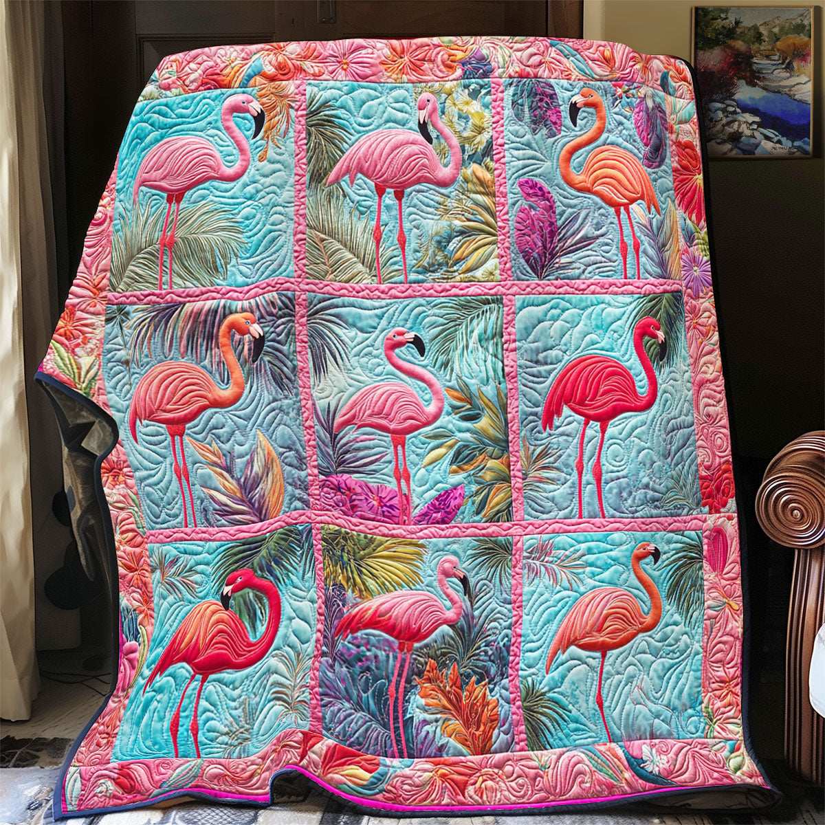 Flamingo Fantasy YR1801046CL Quilt