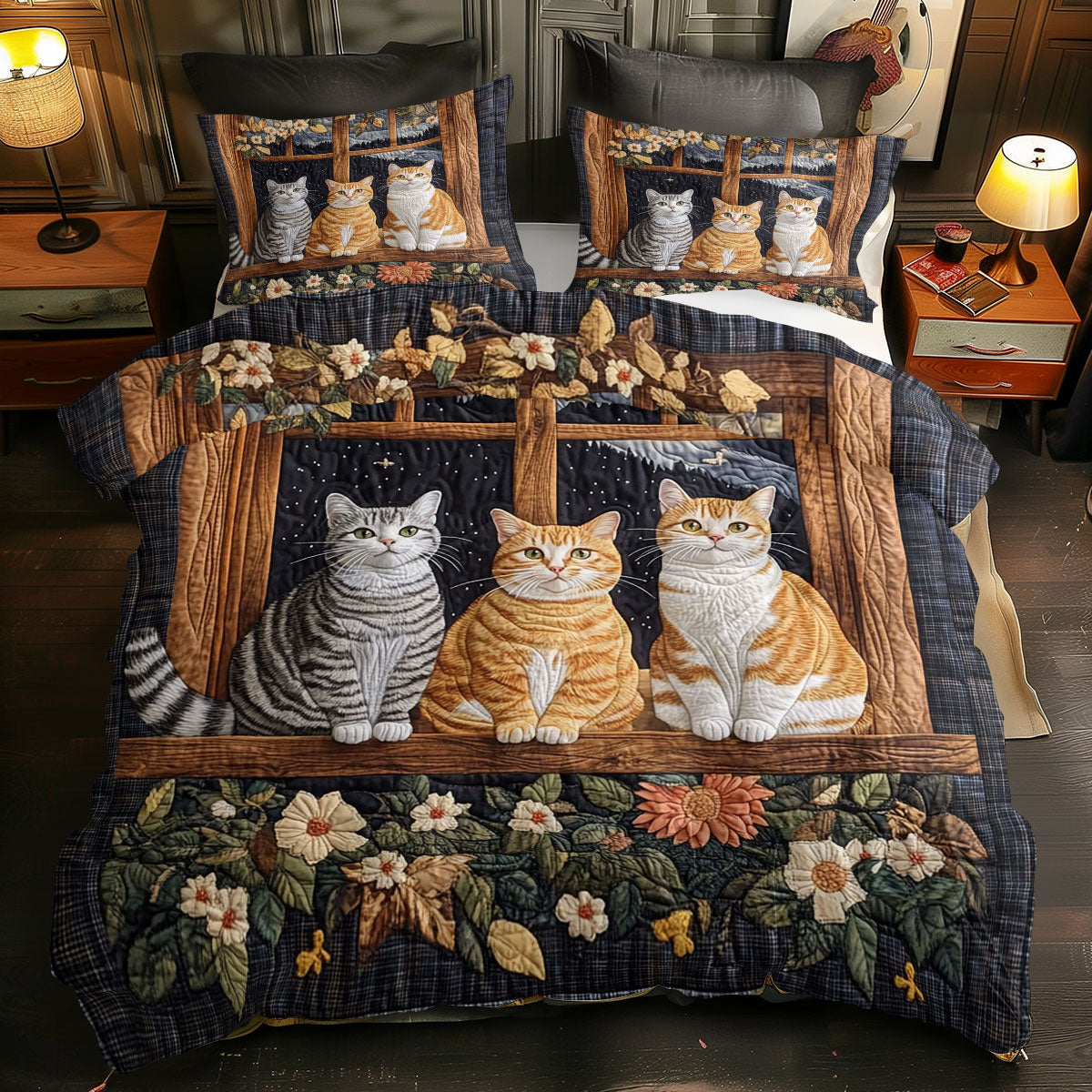 Cute Cat By The Window WJ2711038CL Duvet Cover Set