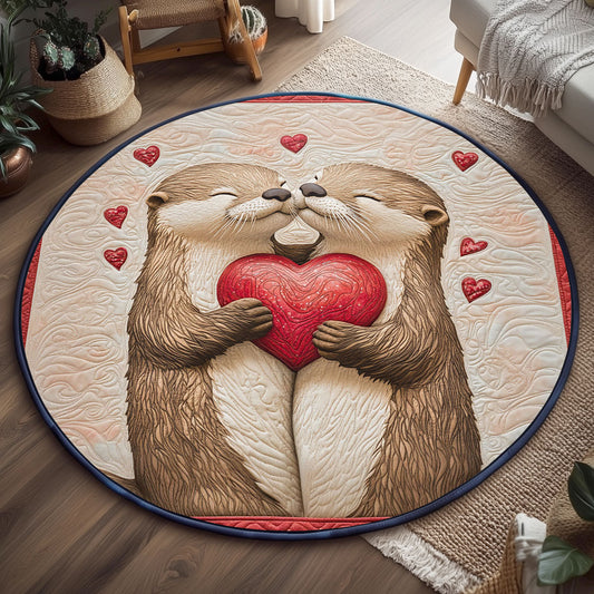 Otterly In Love WP2003089CL Quilted Round Mat
