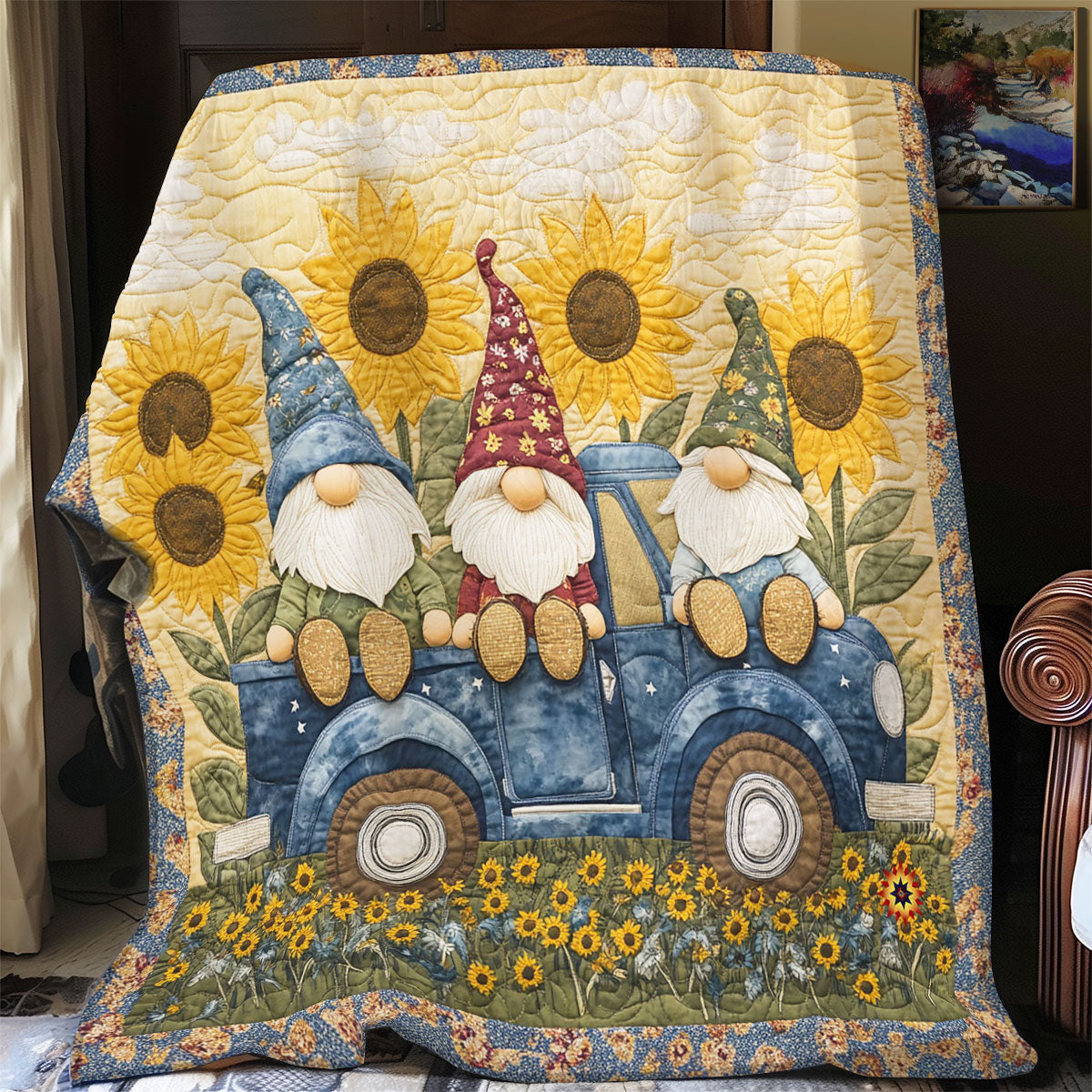 Sunflower Gnome WJ0412030CL Quilt