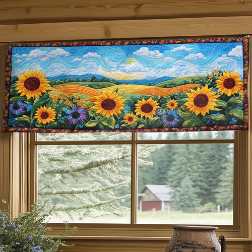 Sunflower Meadow WY2304013CL Quilted Valance