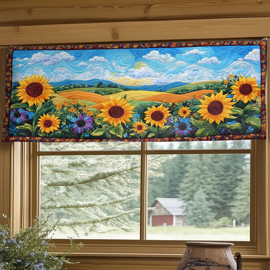 Sunflower Meadow WY2304013CL Quilted Valance