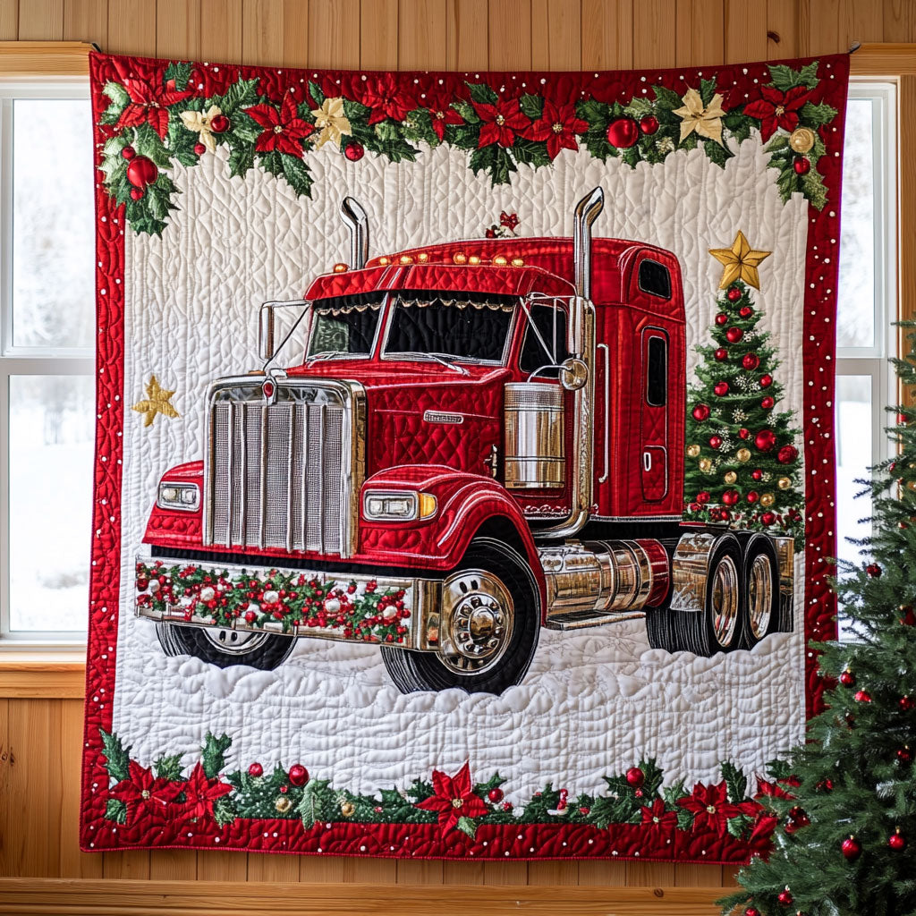 Floral Holiday Truck CW1011001CL Quilt