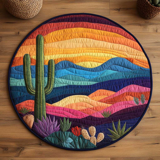 Cactus Love Patchwork WN2503014CL Quilted Round Mat