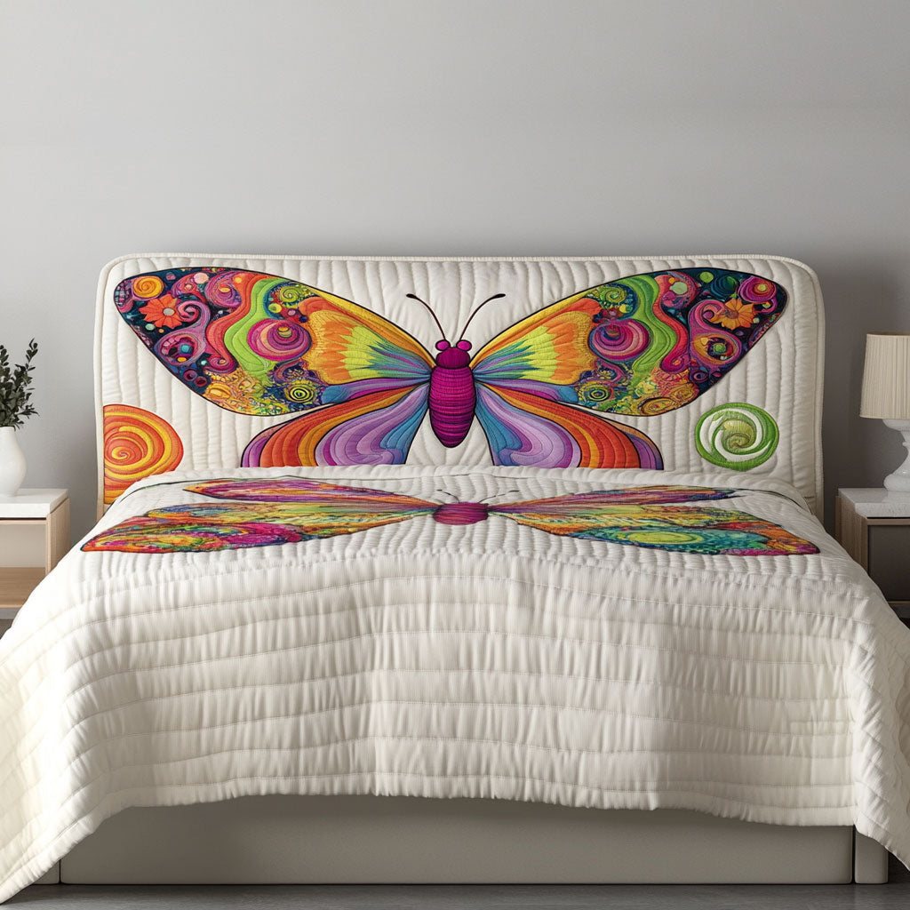 Whimsy Butterfly WN1912050CL Quilted Headboard Slipcover