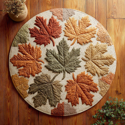 Leaf Symphony CW0808018CL Quilted Round Mat