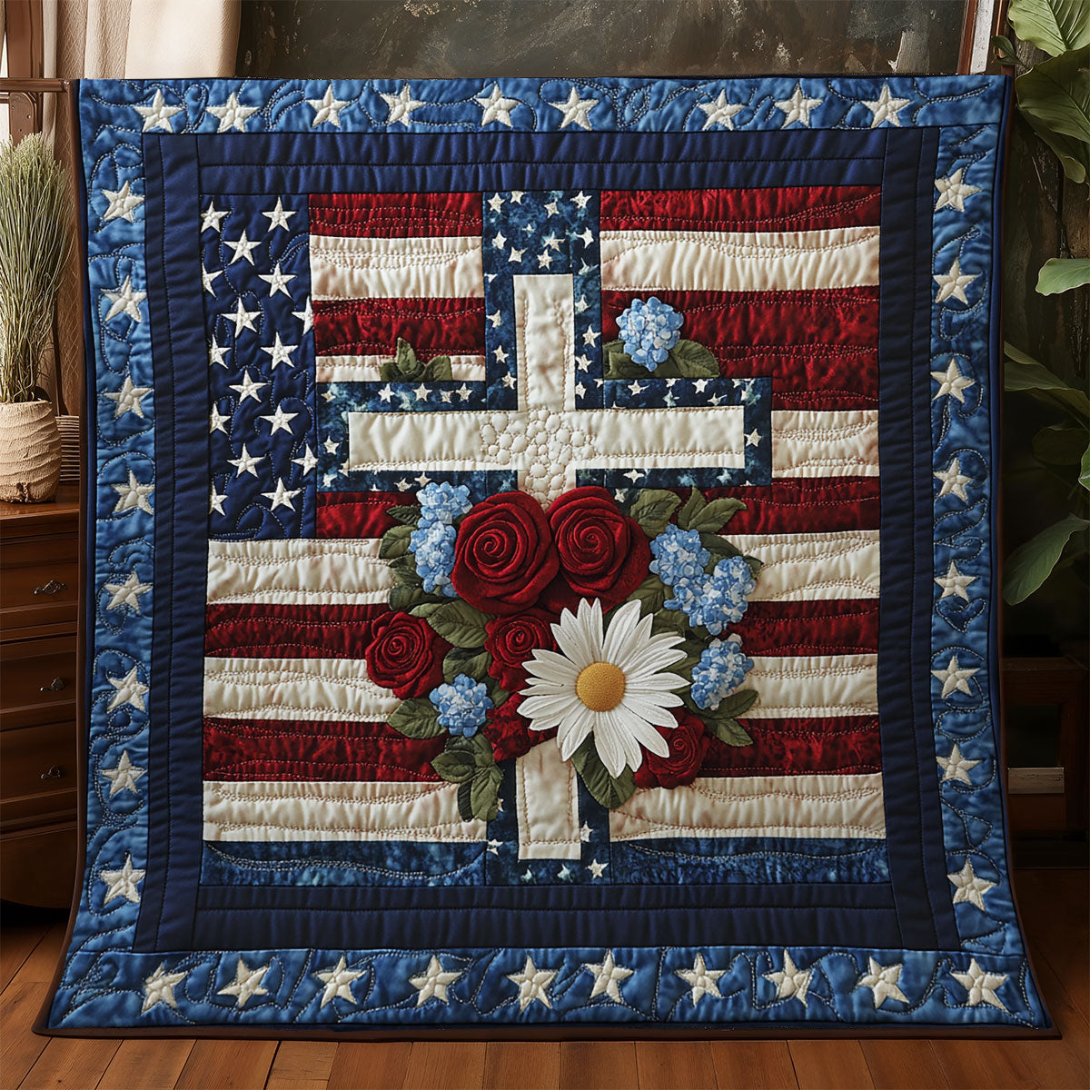 Faith and Freedom Cross WX1306013CL Quilt
