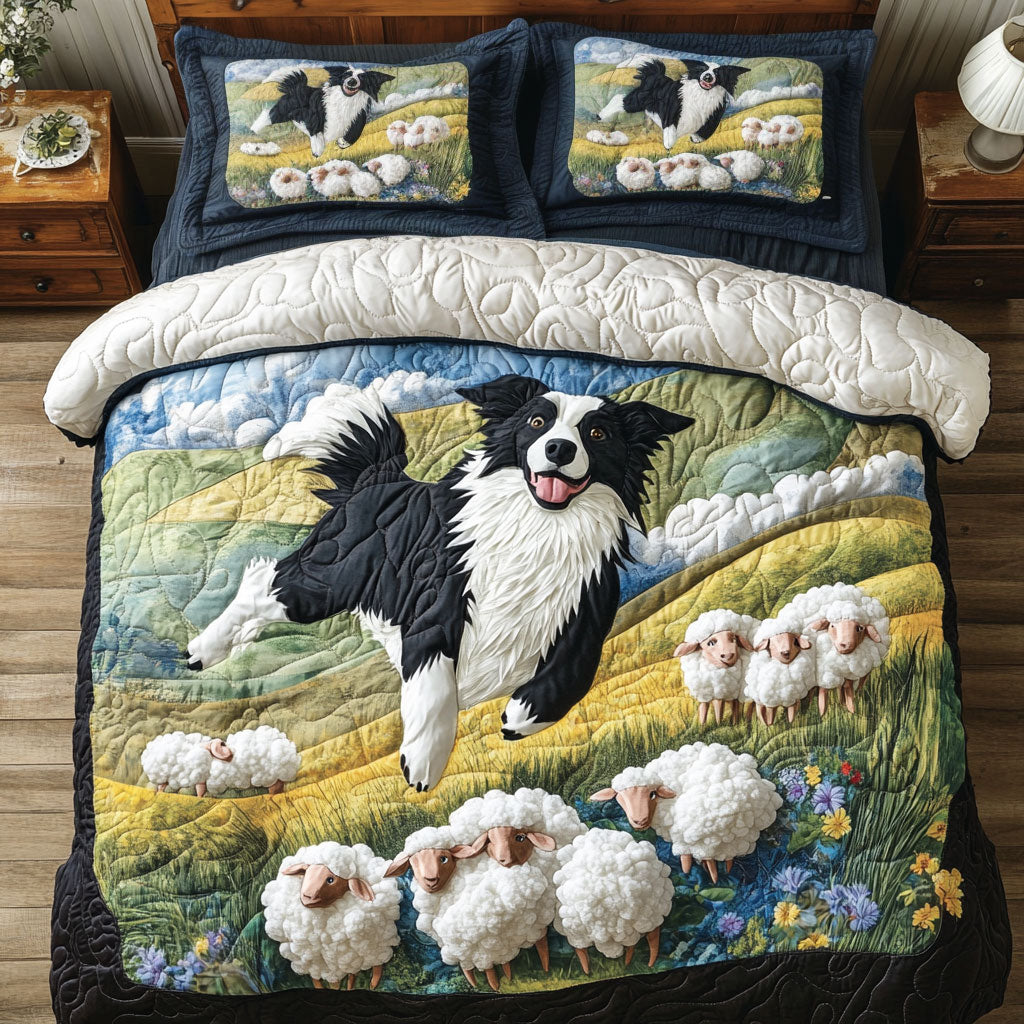 Border Collie And Sheep WY1302066CL Duvet Cover Set