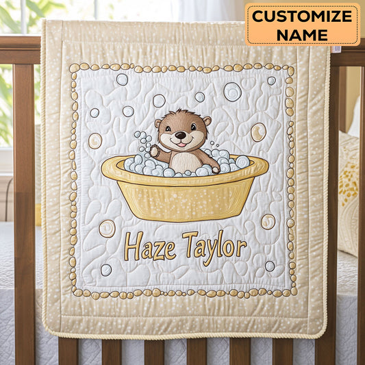 Little Otter's Spa WN2507049CL Personalized Baby Quilt