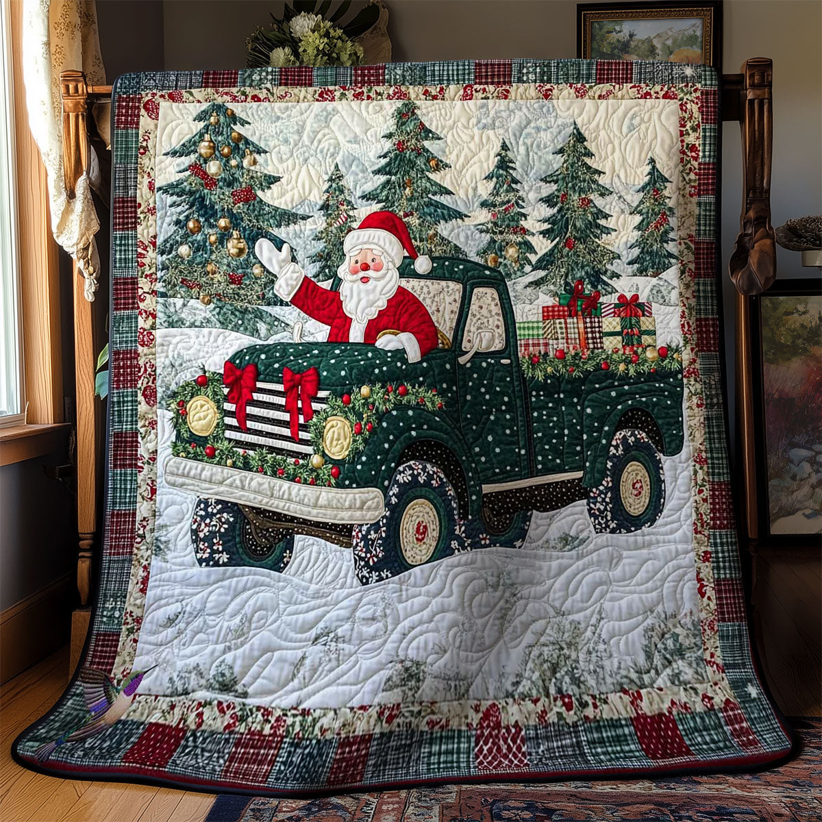 Festive Santa Truck WN2011024CL Quilt