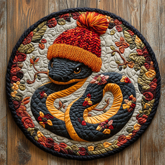 Snake Pom  Pom CP3005011CL Quilted Round Mat