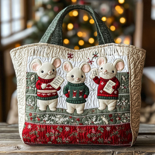 Cozy Sweater Mouse WN1311027CL Quilted Tote Bag