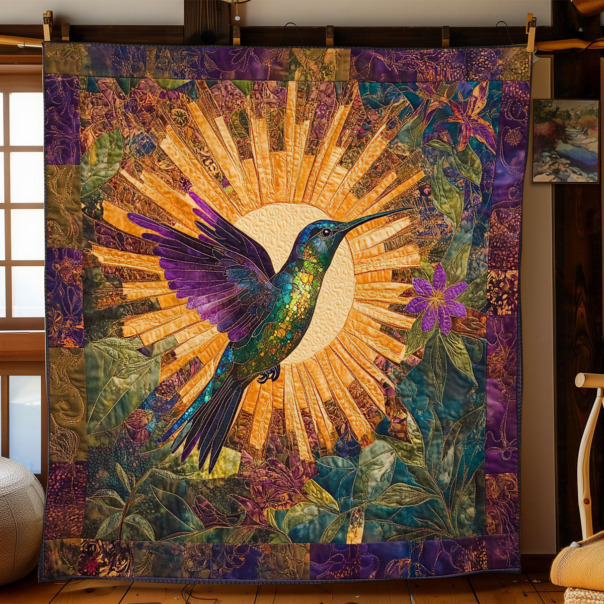 Hummingbird In Mystic Sun WY0602164CL Quilt