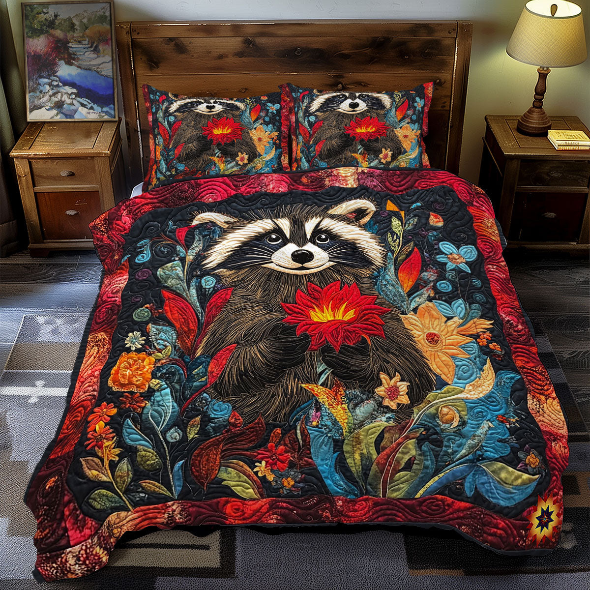 Raccoon In Mystic Forest WY1312057CL Duvet Cover Set