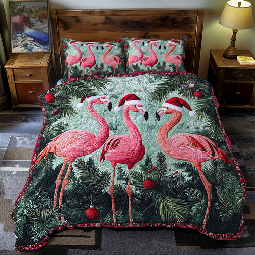 Santa Flamingo WY2111058CL Duvet Cover Set