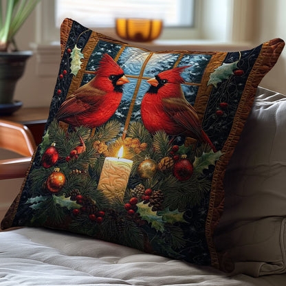 Christmas Cardinal Bird WJ0212049CL Quilt Pillow Case