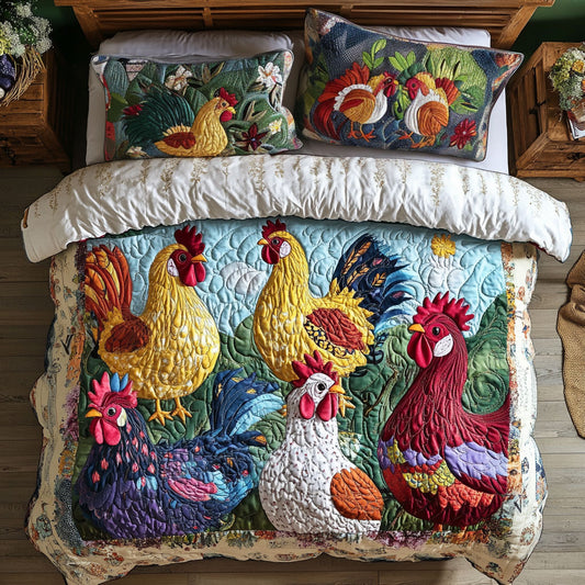 Chicken Family In Farm WY2901015CL Duvet Cover Set