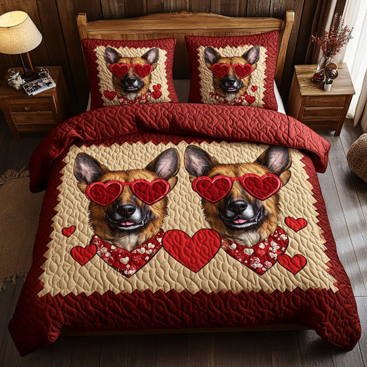 German Shepherd Valentine WX0901073CL Duvet Cover Set