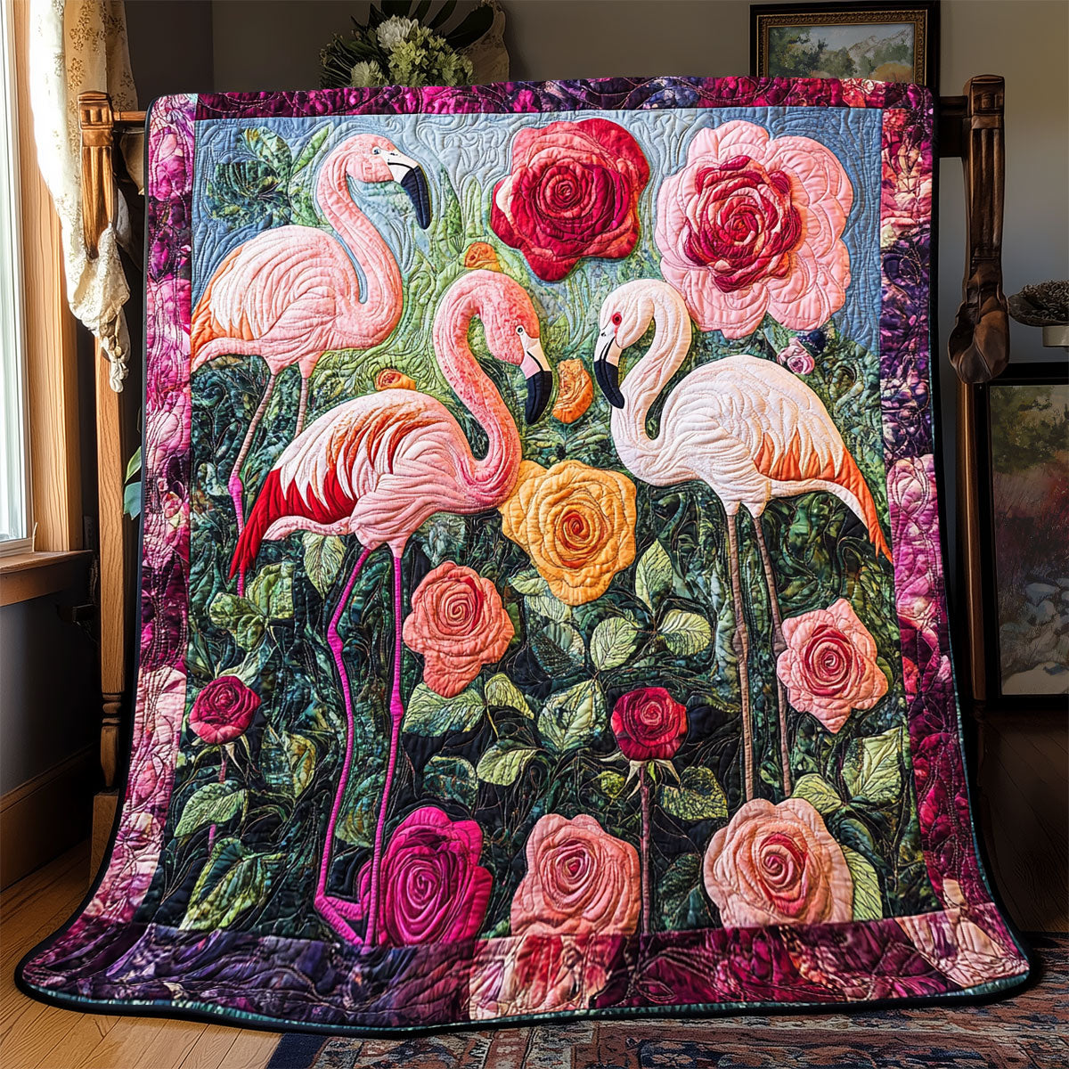 Flamingo Flower WX0303076CL Quilt