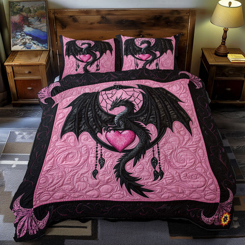 Black Pink Dragon Dreamcatcher WY1612035CL Duvet Cover Set