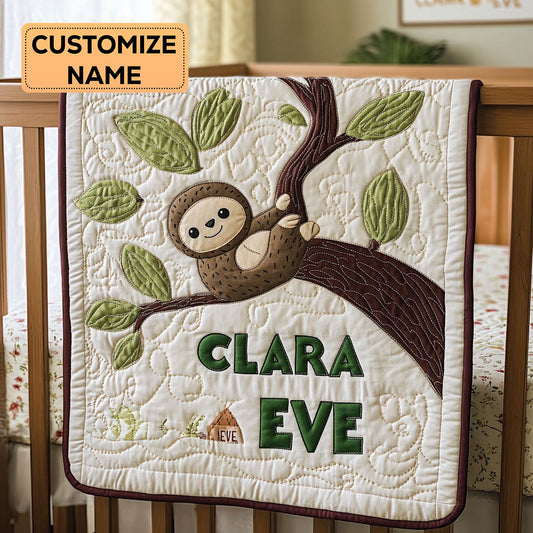 Slothful Snuggles CP2807089CL Personalized Baby Quilt