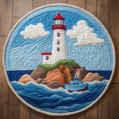 Harbor Lighthouse WN2503073CL Quilted Round Mat