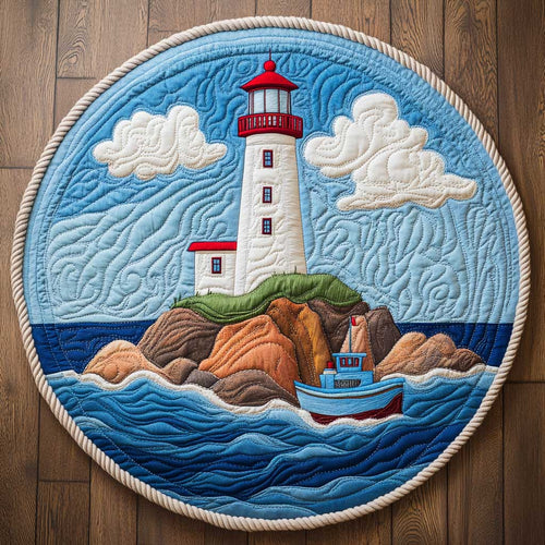 Harbor Lighthouse WN2503073CL Quilted Round Mat