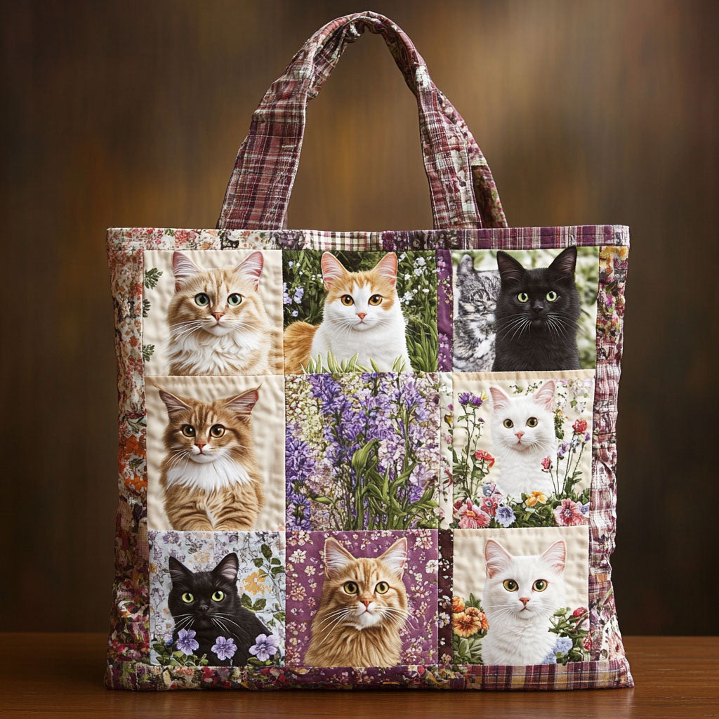 Blooming Cat WN0611008CL Quilted Tote Bag