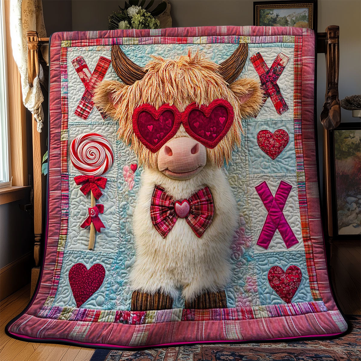 Lollipop Highland Cow WN2612012CL Quilt