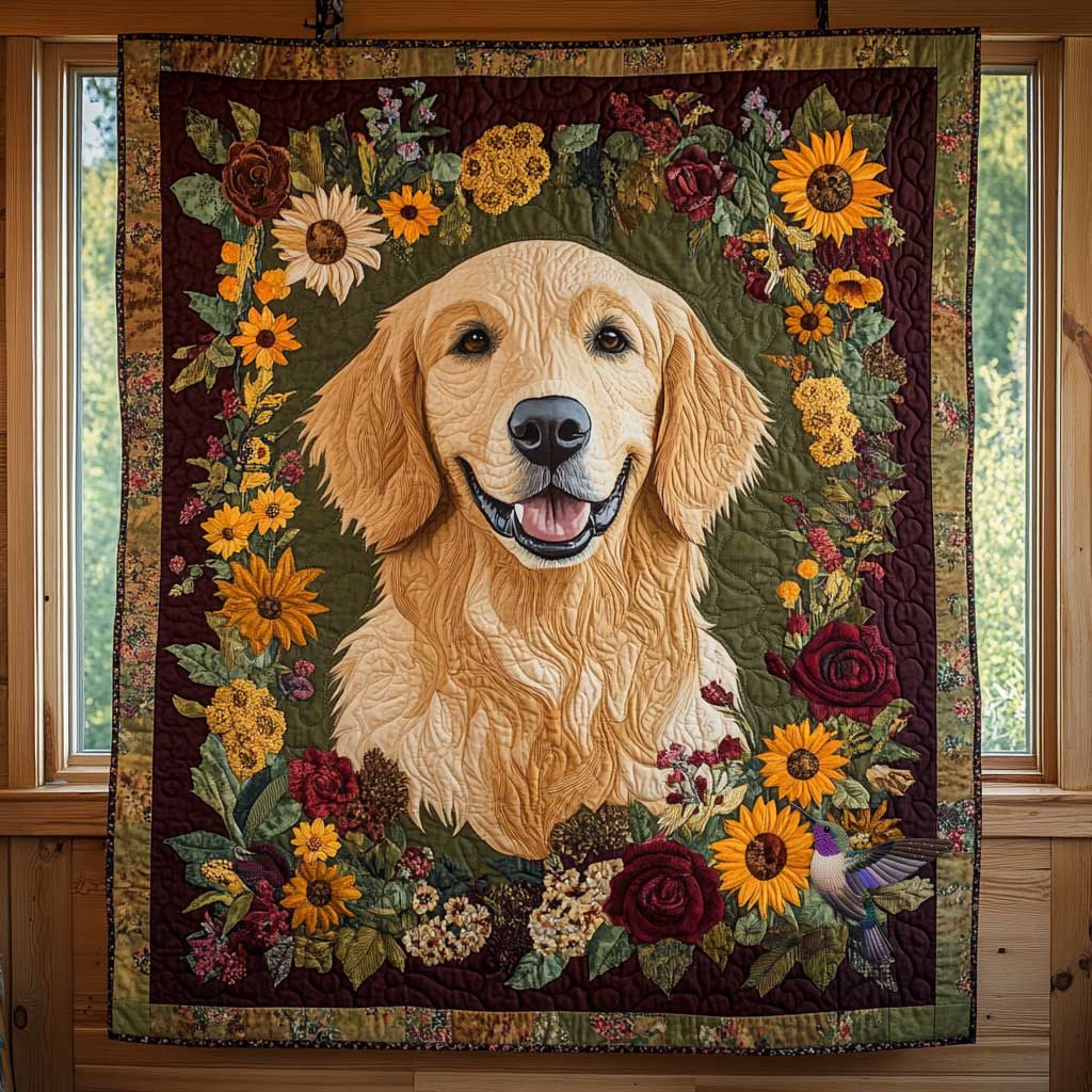 Golden Retriever Garden Haven WN2810003CL Quilt