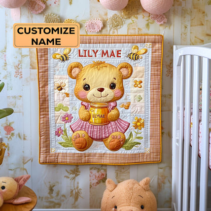 Baby Honey Bear WY2807005CL Personalized Baby Quilt