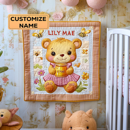 Baby Honey Bear WY2807005CL Personalized Baby Quilt