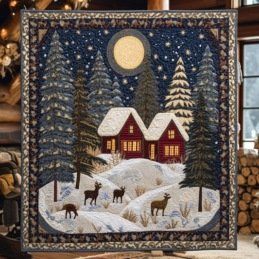 Frostpeak Forest Cabin WN0110019CL Quilt