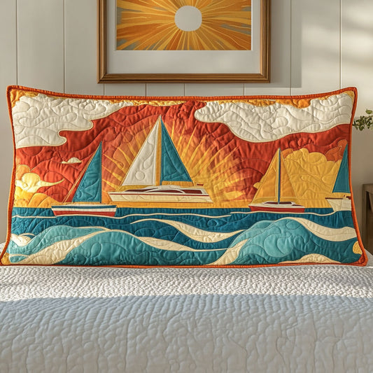 Sunset Sailboat WN2412032CL Quilted Headboard Slipcover