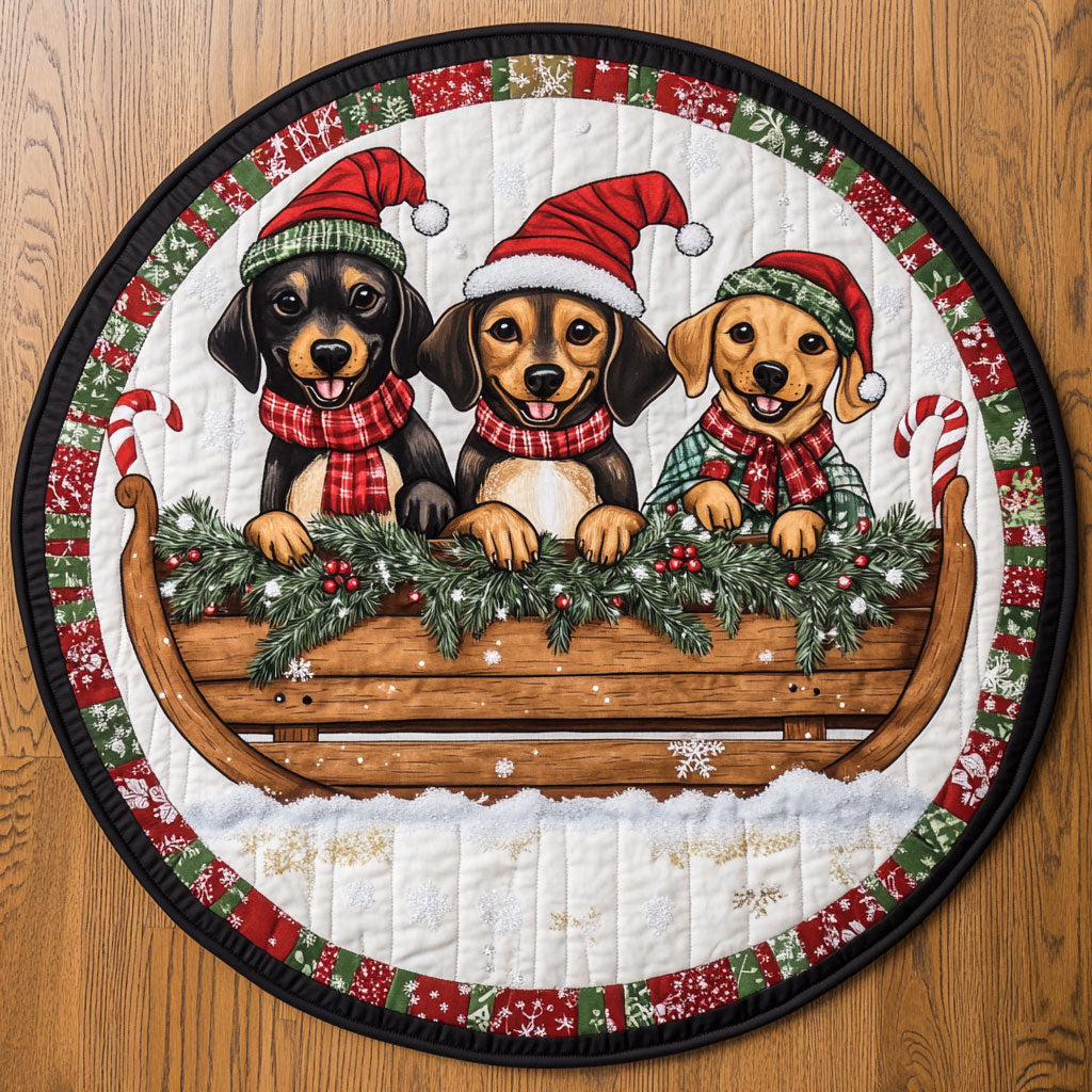 Merry Hills Dachshund WN1211072CL Quilted Round Mat