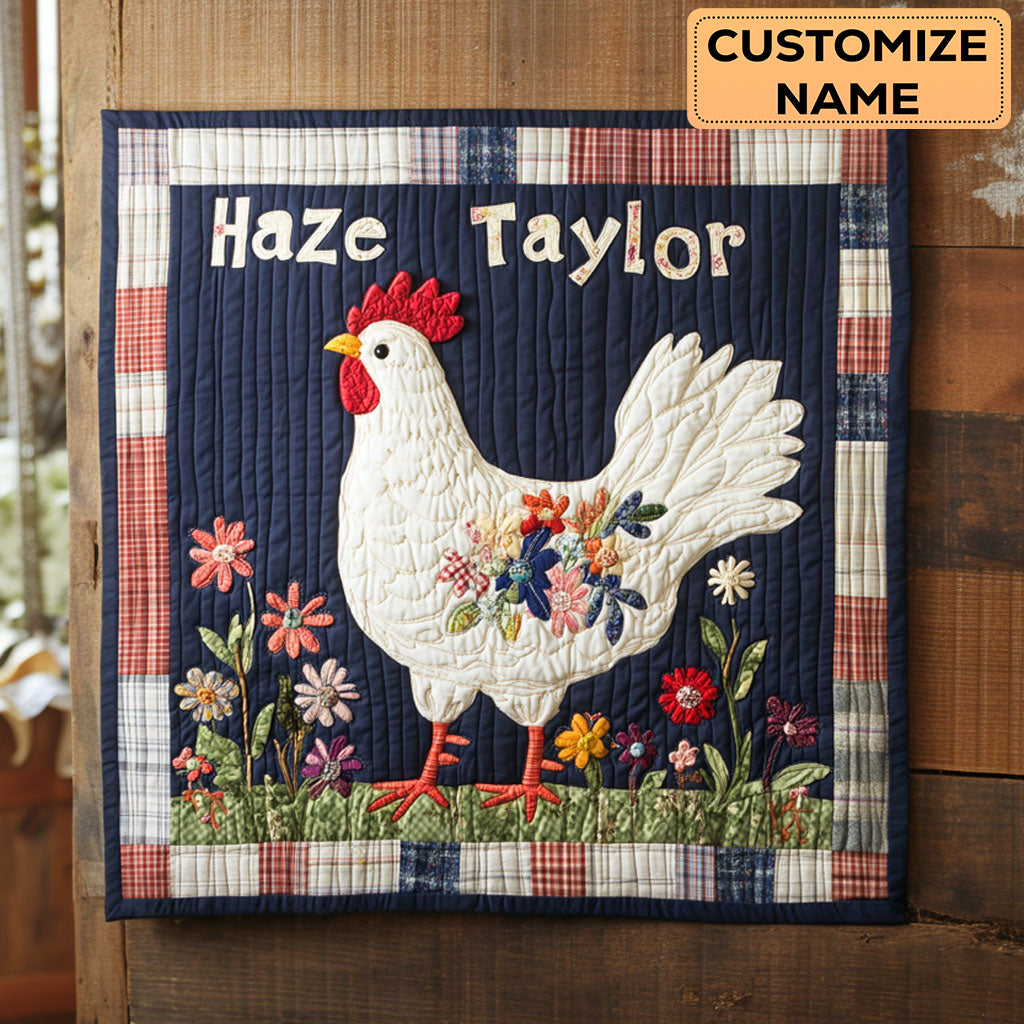 Hen In Bloom WN3007063CL Personalized Baby Quilt