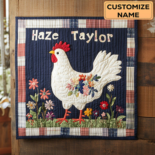 Hen In Bloom WN3007063CL Personalized Baby Quilt