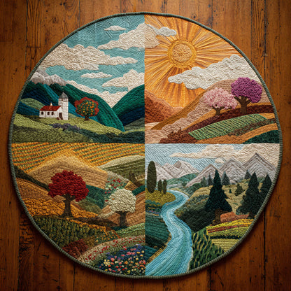 Blooming Season CW1108013CL Quilted Round Mat