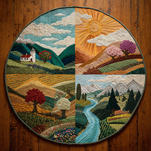 Blooming Season CW1108013CL Quilted Round Mat