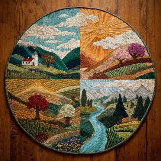 Blooming Season CW1108013CL Quilted Round Mat