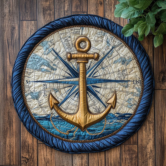 Ocean Anchor CW2005282CL Quilted Round Mat