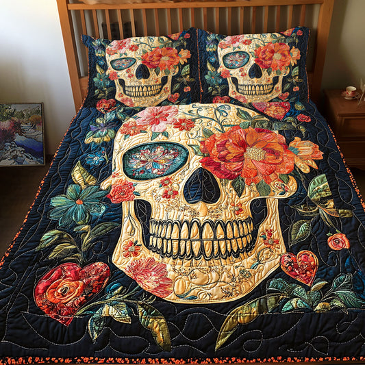 Skull Flower WX0412092CL Duvet Cover Set